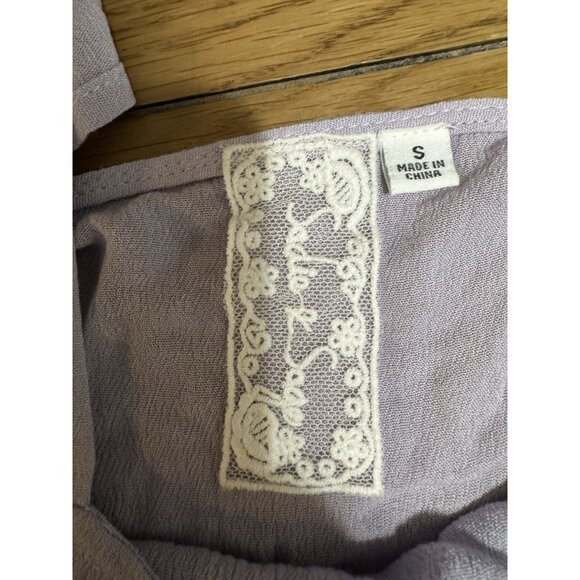 Anthropologie Sadie & Sage Women Crop Top Flutter Sleeve Size Small Rayon Boho - Picture 3 of 8